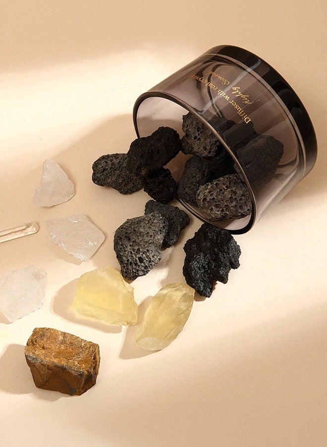 أوكيوز مجموعة موزعات الزيوت العطرية الحجرية (حجر كريستالي أسود عالي الجودة) للزيوت العطرية رائعة للتزيين في المنزل أو المكتب أو السيارة أو موزع الزيوت العطرية للسفر أو تقديم الهدايا - Image 3