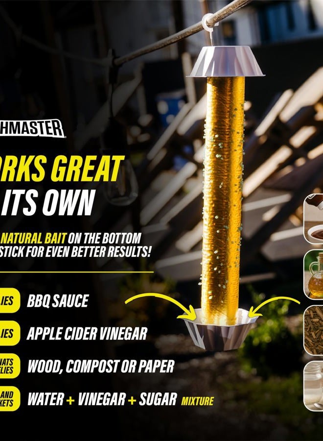 Catchmaster Gold Stick Fly Traps - 4 Count, Ready to Use Indoors & Outdoors. Bug Mosquito Gnat Pheromone Glue Sticky Adhesive Tube Board Clean Kill Long-Lasting Non-Toxic - Made in The USA - Image 5