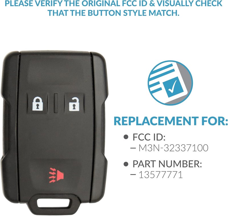 Keyless2Go Replacement 3 Button Remote Key Fob for GM Vehicles - 315 MHz - 2 Pack - Image 4