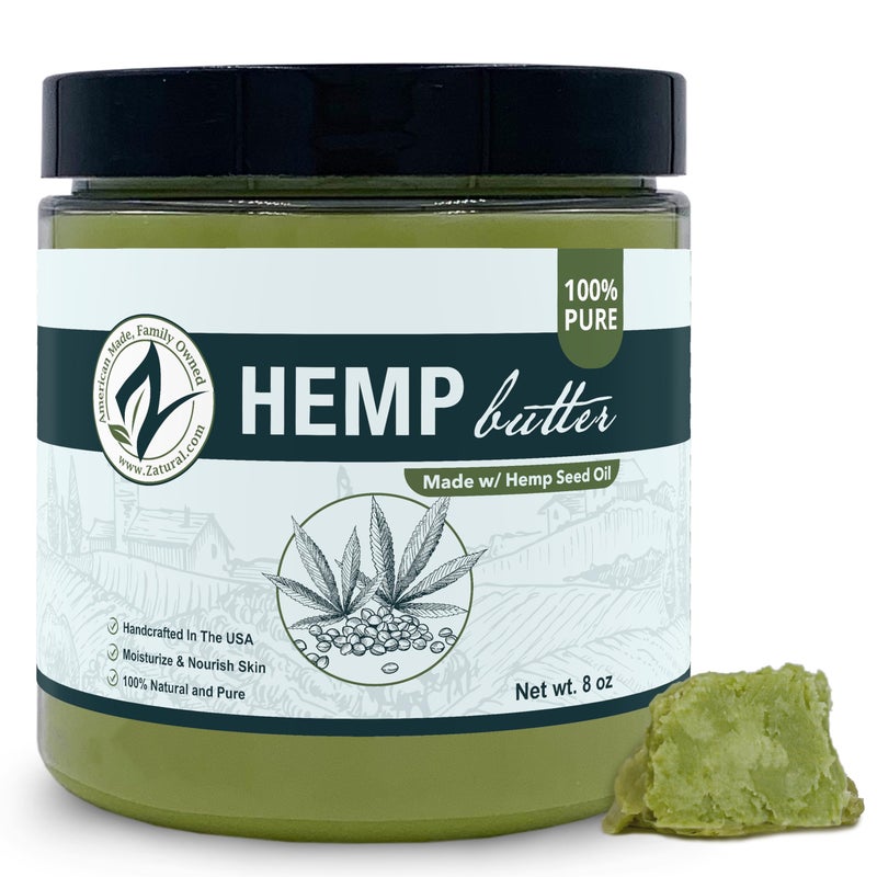 Zatural Hemp Body Butter 17,500mg Hemp per oz Organically Grown Raw Vegan Hemp and Cocoa Creamy Texture. (8oz) - Image 2