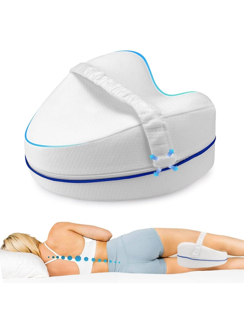 Pillow for Side Sleepers, Orthopaedic Leg Pillow for Painless Sleep, Ergonomic Positioning Pillow Made of Visco-Elastic Memory Foam, Breathable Cover - Image 1