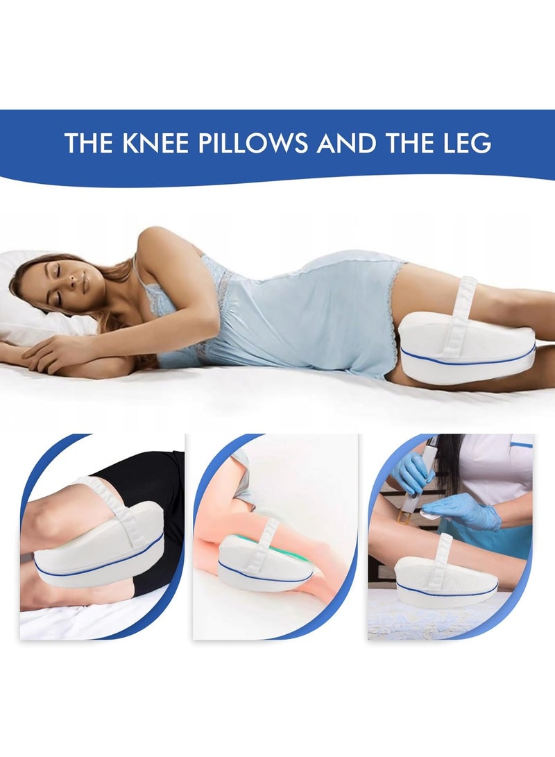 Pillow for Side Sleepers, Orthopaedic Leg Pillow for Painless Sleep, Ergonomic Positioning Pillow Made of Visco-Elastic Memory Foam, Breathable Cover - Image 3