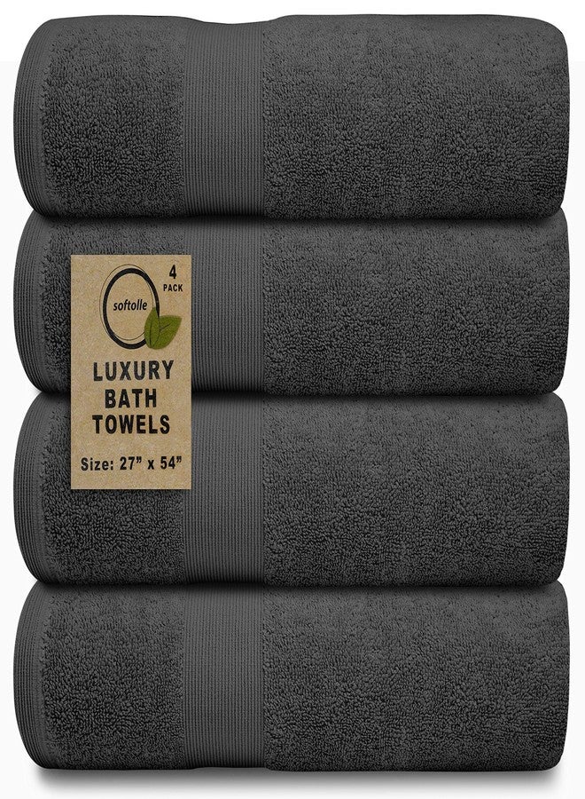 Softolle Luxury Bath Towels Set of 4 (27” x 54”) | Towels for Bathroom | Super Soft | Highly Absorbent Towels for Home, Spa, Gym (Grey) - Image 1