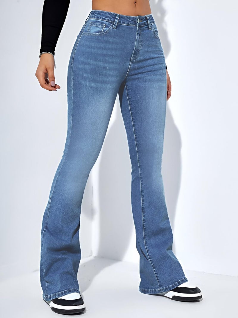 Ben Martin Women’s Light Blue High Waist Jeans || Flared Bell Bottom Bootcut Pants || Wide Leg Stretch Denim – Perfect for Travel, Party & Everyday Use – Sizes 30 (1) - Image 4