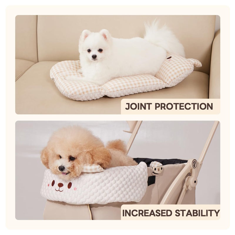 Pettena Cooling Cushion for Pets Removable  Washable Dog Stroller Cushion Both Side Used Pet Stroller Cushion for Dogs  Cats Khaki - Image 4