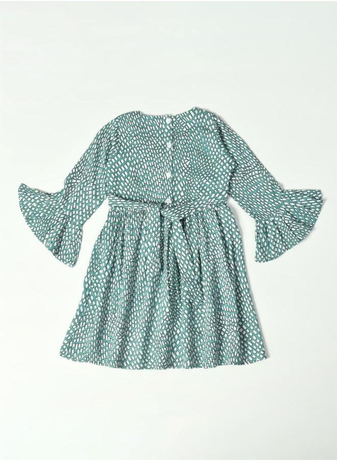 BELLA MODA All-Over Print Button Detail Dress by Styli  - Image 2