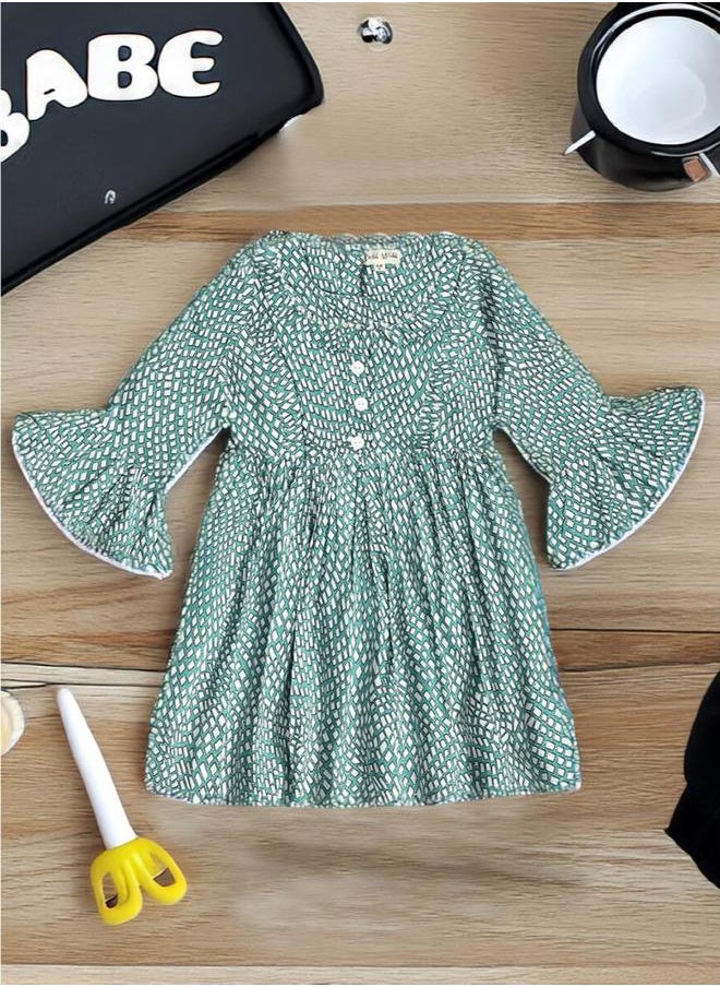 BELLA MODA All-Over Print Button Detail Dress by Styli  - Image 1