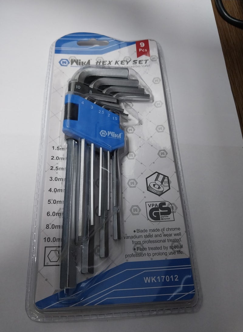 WIKA HEX KEY SET 9 Pieces WK17012 1.5MM TO 10MM - Image 1