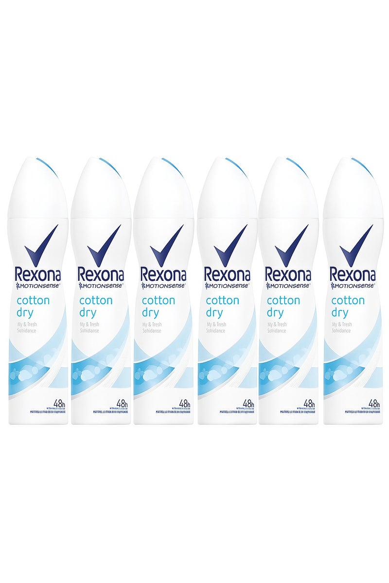 Rexona Cotton Dry Deodorant Spray Pack of 6