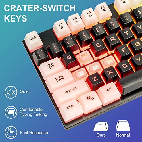 CHONCHOW Light Up Keyboard and Mouse Combo, Full Size RGB Gaming LED Keyboard and Rainbow Wired Gaming Mouse for PS4 PS5 Xbox One Computer Desktop PC Gamer Office - Image 2