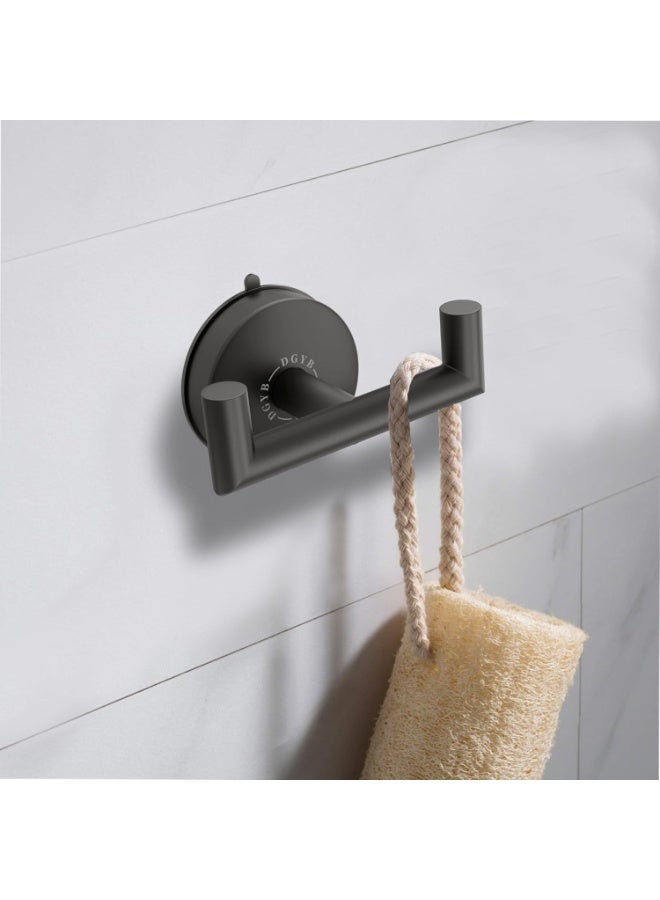 DGYB Double brushed nickel towel hooks for bathroom, set of 2 sturdy suction cup hooks for shower and indoor shower, 15 pound suction hooks - Image 2
