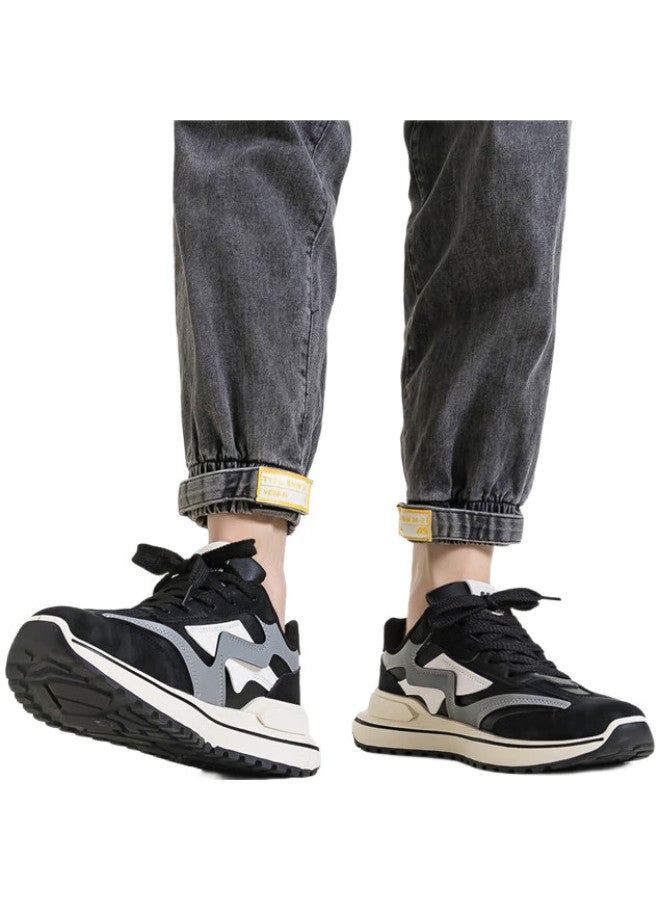 Warrior Official Men'S Shoes, Winter Sports Shoes, Versatile Casual Running Shoes, Comfortable Trendy Dad Shoes, Beige And Black, Size 39 - Image 3