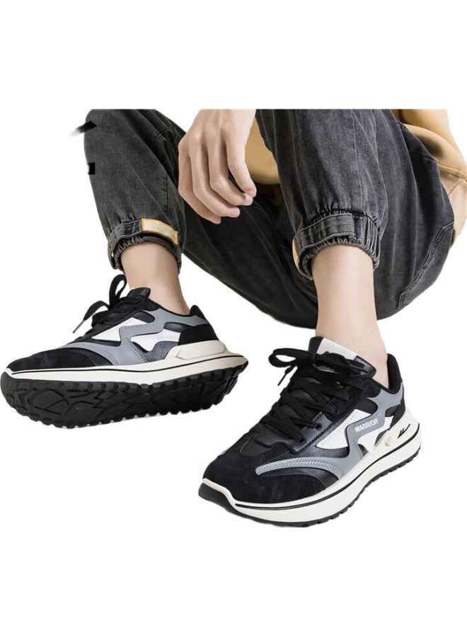 Warrior Official Men'S Shoes, Winter Sports Shoes, Versatile Casual Running Shoes, Comfortable Trendy Dad Shoes, Beige And Black, Size 39 - Image 2