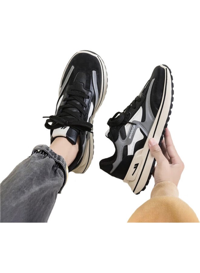 Warrior Official Men'S Shoes, Winter Sports Shoes, Versatile Casual Running Shoes, Comfortable Trendy Dad Shoes, Beige And Black, Size 39 - Image 1