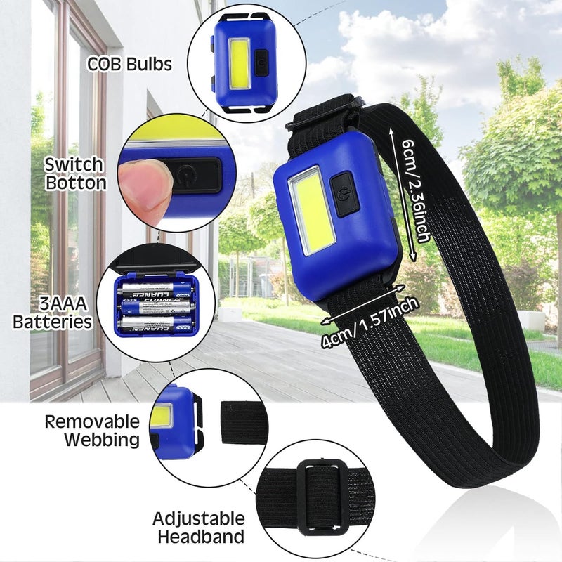 Macarrie 30 Pcs Led Headlamp Flashlight for Adults Outdoor Flashlight Headlamps with Adjustable Headband Waterproof Head Lights for Forehead with 3 Modes 90 AAA Batteries for Work Family Camp Run Read  - Image 2