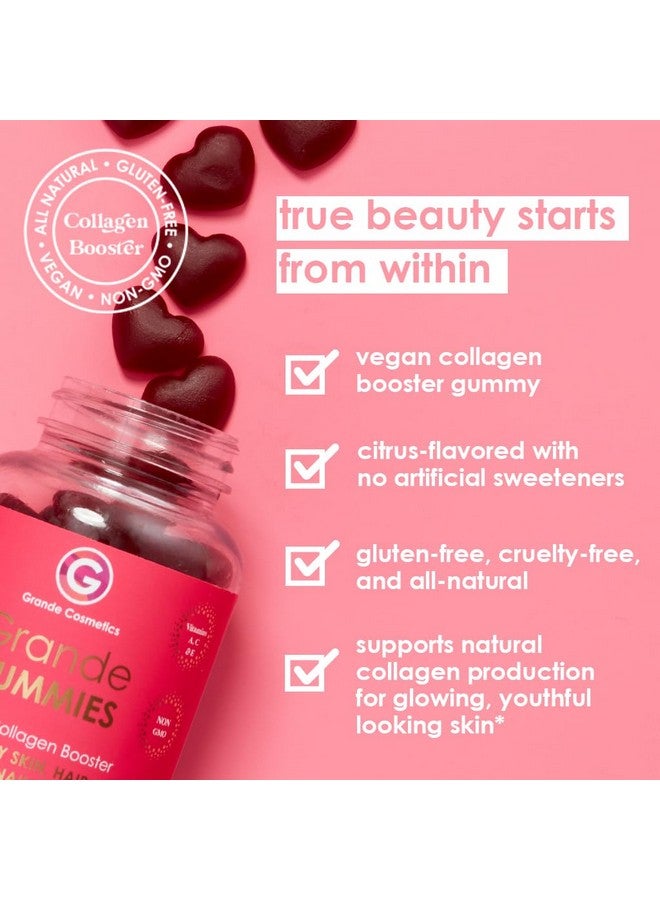 Grande Cosmetics Grande Cosmetics Vegan Collagen Hair Vitamin Gummies for Hair, Skin, Lash, & Brow for Women With Biotin, Folic Acid, Vitamin C - 1 Month Supply, 60 Tablets, Citrus Flavor - Image 1