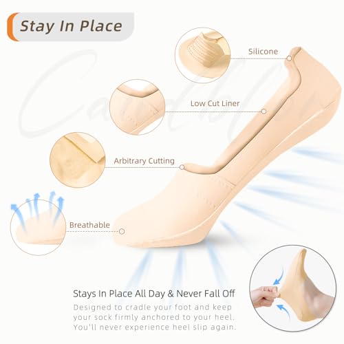Caudblor Men Thin No Show Socks for Loafer, Invisible Low Cut Liners No See Non Slip Sock 6 Pairs - Image 2