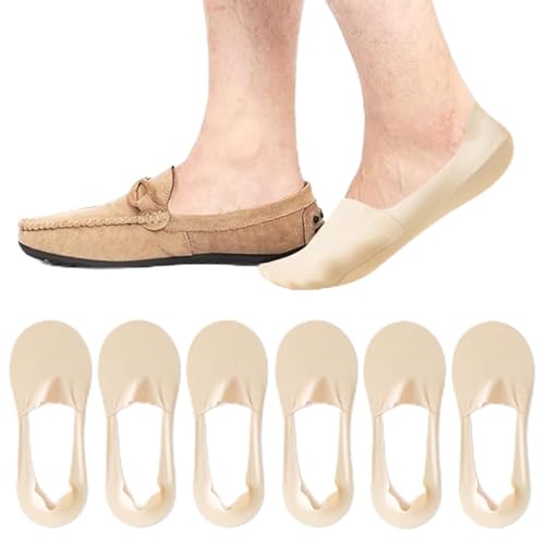 Caudblor Men Thin No Show Socks for Loafer, Invisible Low Cut Liners No See Non Slip Sock 6 Pairs - Image 1