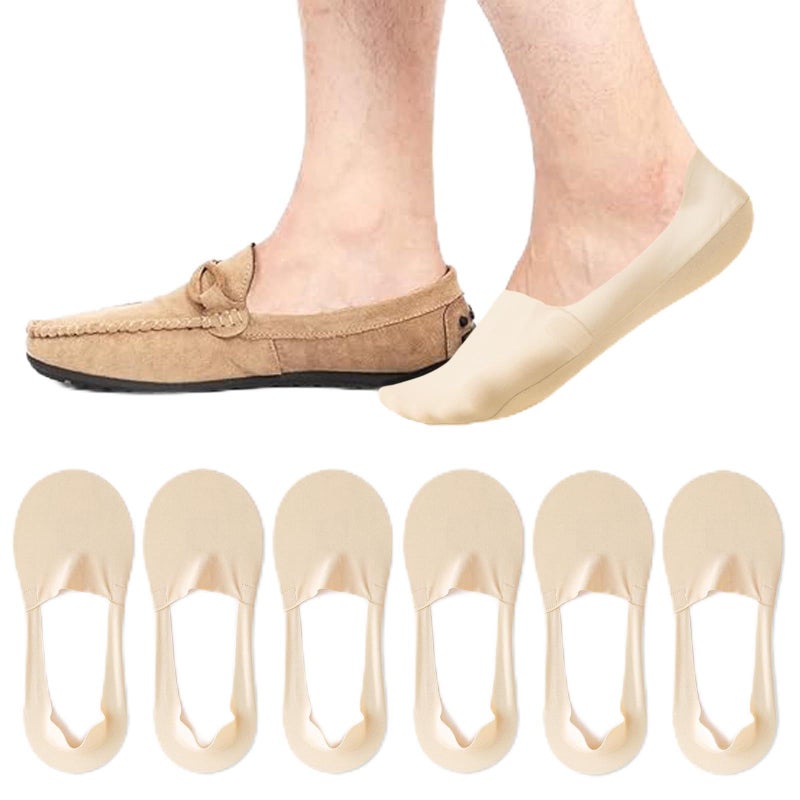 Caudblor Men Thin No Show Socks for Loafer, Invisible Low Cut Liners No See Non Slip Sock 6 Pairs - Image 5