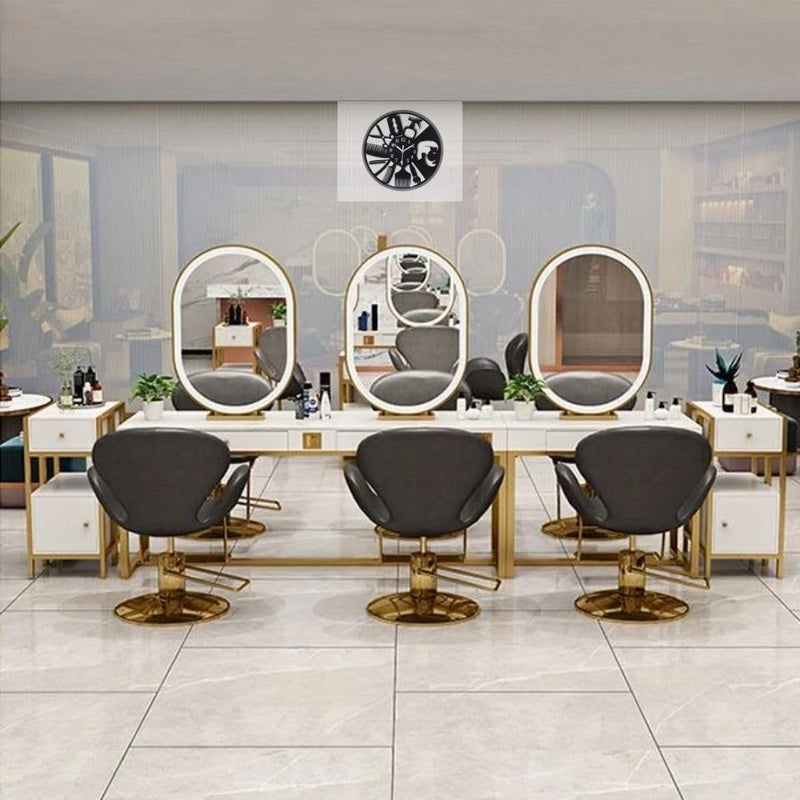 INON IMPORT EXPORT IIE IIE Wall Clock Design for Unisex Beauty Hair Salon CL033 1 Year Warranty  - Image 5