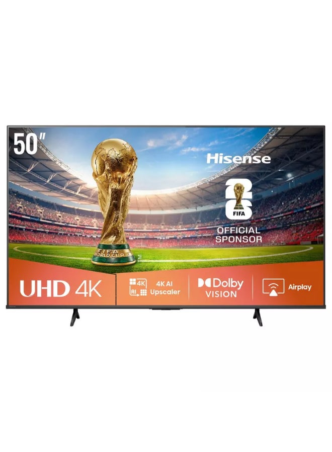 Hisense 50-Inch A6Q UHD 4K 60Hz Smart TV for Home Entertainment & Living Room | Hisense UHD VIDAA Smart TV - 8 Years VIDAA OS Updates, HDMI, USB, Wi-Fi, BT, HLG, 4K AI Upscaler, Dolby Vision & Audio, Game Bar, Voice Control | 2025 UHD Model TV 50A6Q Black - Image 1