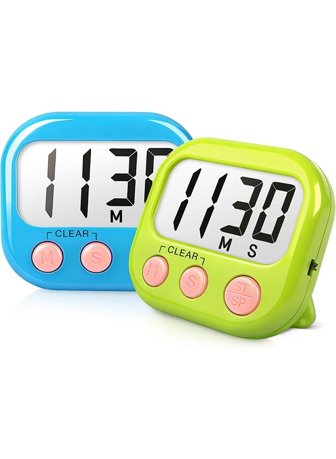 Classroom Timers for Teachers Kids Large Magnetic Digital Timer Teacher Supplies 2 Pack-Blue Green - Image 1