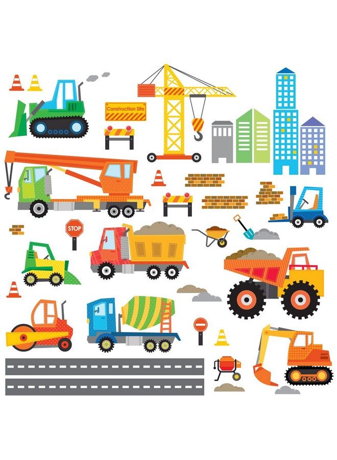 Decowall Dw1612 Construction Site Kids Wall Stickers Wall Decals Peel And Stick Removable Wall Stickers For Kids Nursery Bedroom Living Room D?Cor - Image 2