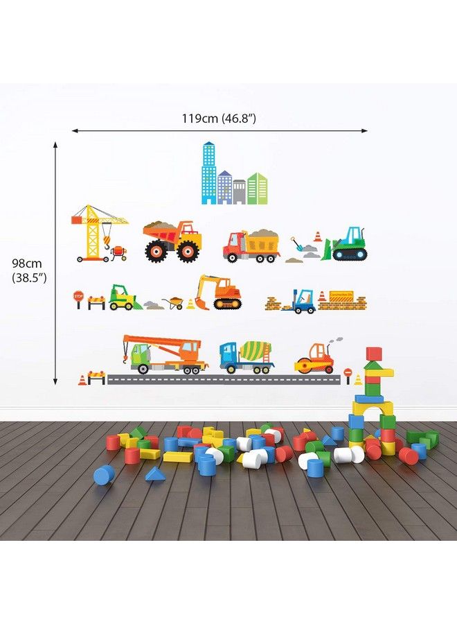 Decowall Dw1612 Construction Site Kids Wall Stickers Wall Decals Peel And Stick Removable Wall Stickers For Kids Nursery Bedroom Living Room D?Cor - Image 4