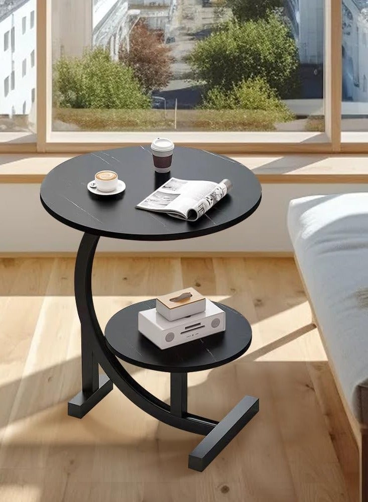 Side Table, Sofa Side End Table, C Shaped End Table for Couch, Sofa and Bed, Large Desktop C Table for Living Room, Bedroom