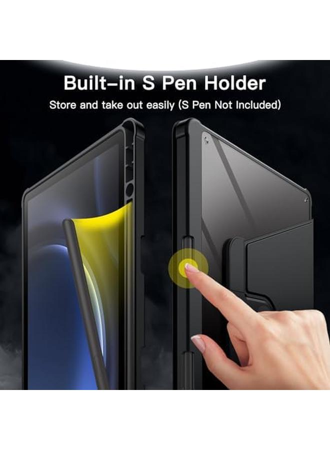 جي تيك حافظة دوارة لجهاز سامسونج جالكسي تاب S9 Fe مقاس 10.9 بوصة S9 11 بوصة 2023 مع حامل قلم S، غطاء واقٍ يدور 360 درجة، ظهر شفاف، خاصية الاستيقاظ التلقائي، لون أسود - Image 5