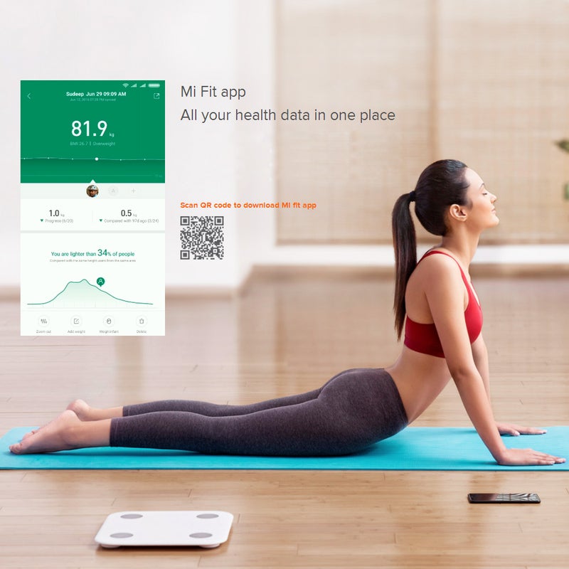 Xiaomi MI  body composition Scale 2  Test LED Digital Display  White 300x300x22millimeter - Image 2
