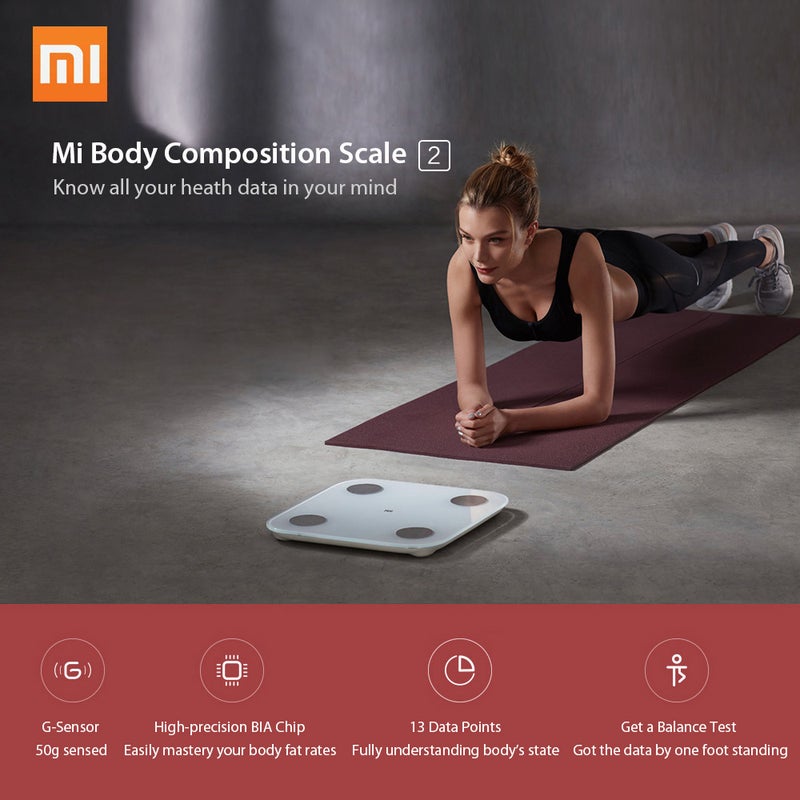 Xiaomi MI  body composition Scale 2  Test LED Digital Display  White 300x300x22millimeter - Image 4