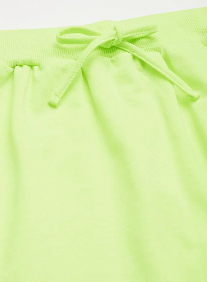 NOH.VOH Solid Mini Skirt with Drawstring Closure by Styli