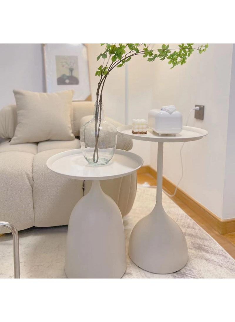 Y&D - Small Side Table, Metal Side Table Set of 2, Round Side Table with Screw Connections, Small End Tables for Narrow Areas, Small Tables for Living Rooms, Bedrooms, Cafeterias and Outdoors - Image 1