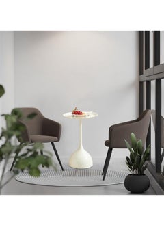 Y&D Small Side Table, Metal Side Table Set of 2, Round Side Table with Screw Connections, Small End Tables for Narrow Areas, Small Tables for Living Rooms, Bedrooms, Cafeterias and Outdoors  - Image 3