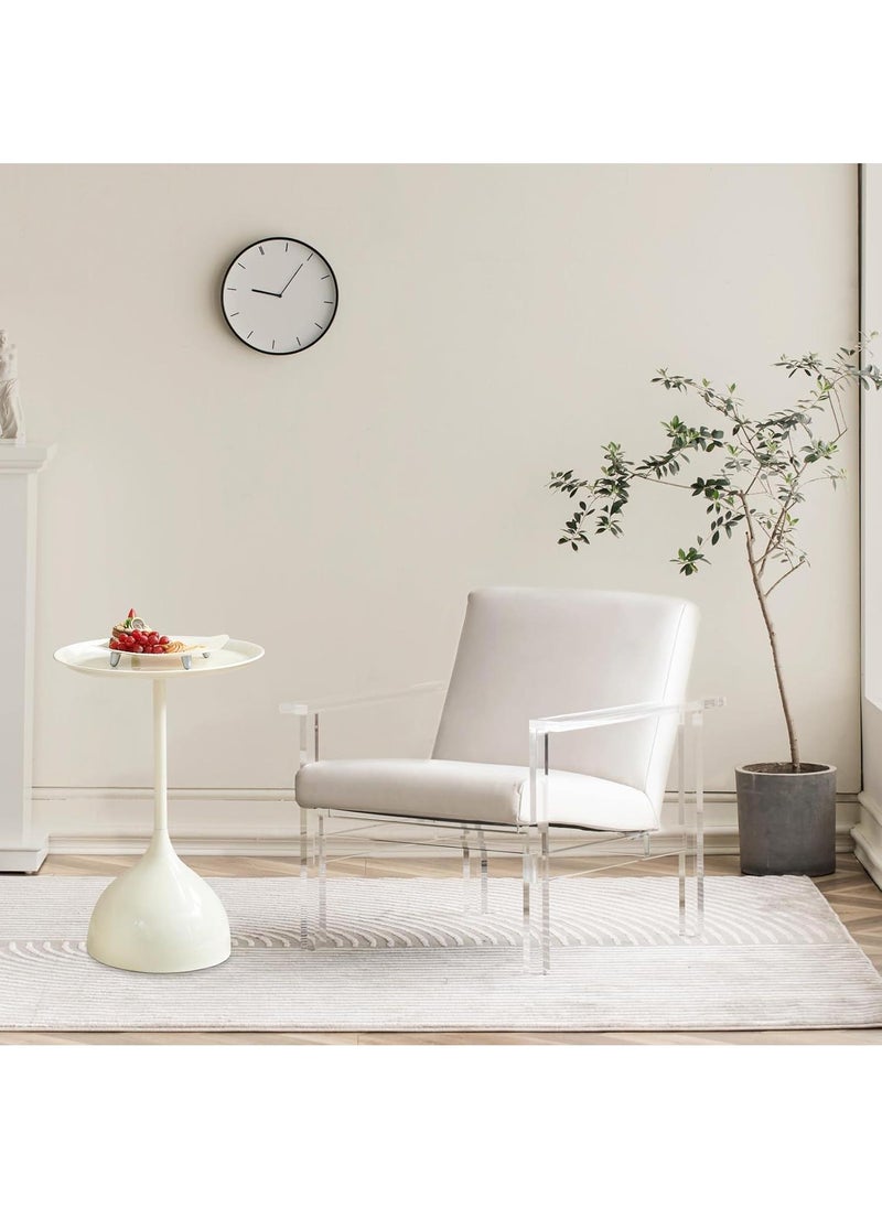 Y&D - Small Side Table, Metal Side Table Set of 2, Round Side Table with Screw Connections, Small End Tables for Narrow Areas, Small Tables for Living Rooms, Bedrooms, Cafeterias and Outdoors - Image 1