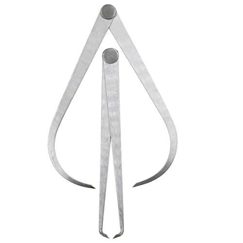 Yoohey 8" Stainless Steel Inside Outside Caliper Set Bent-Leg and Straight-Leg Inside Outside Caliper Tools Set for Measuring Pottery Clay Ceramic Sculpture 1Pair - Image 1