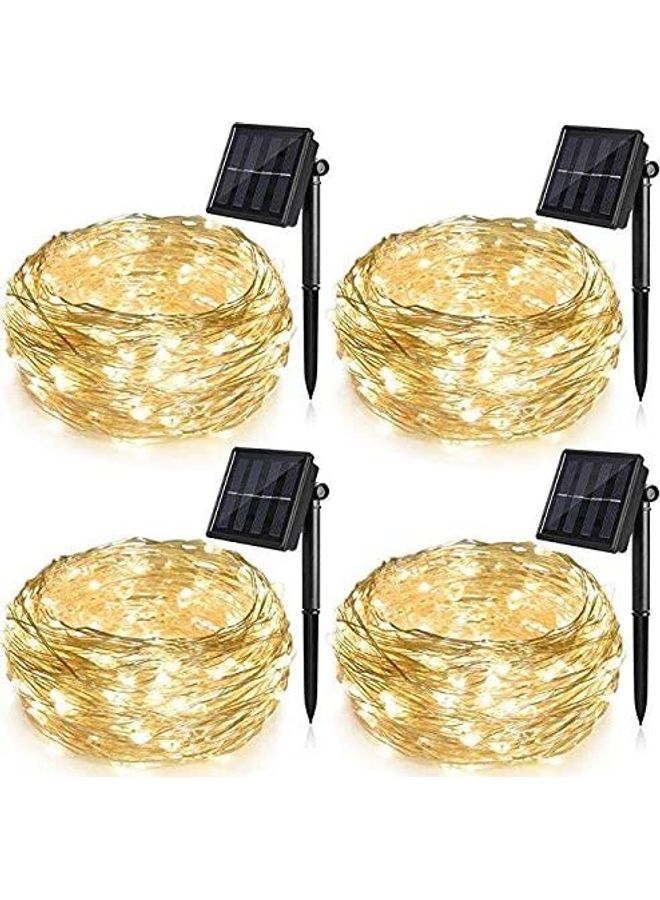 نيبمينينت شريط إضاءة يعمل بالطاقة الشمسية من 4 قطع أصفر - Image 1