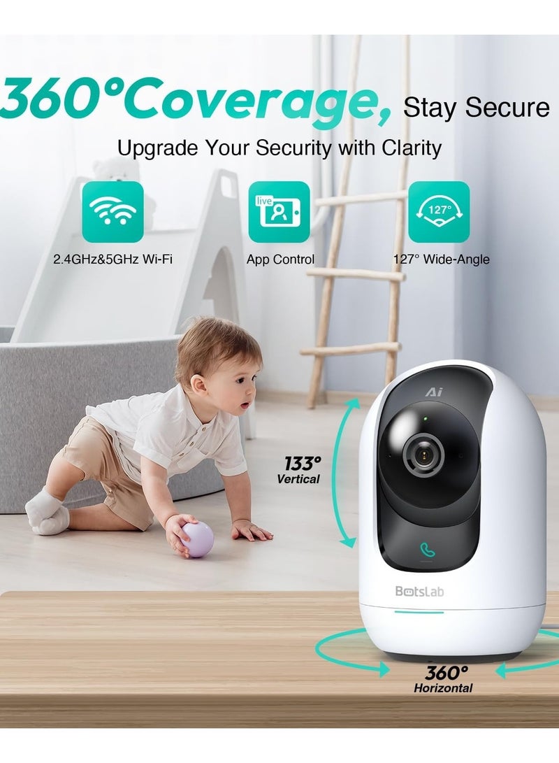 Botslab Indoor 5M Pan Tilt Zoom Smart Security Camera, AI Human and Motion Detection PTZ Indoor Camera for Home, 2-Way Audio and Night Vision for Baby, Pet, Elder, Compatible with Alexa - Image 3