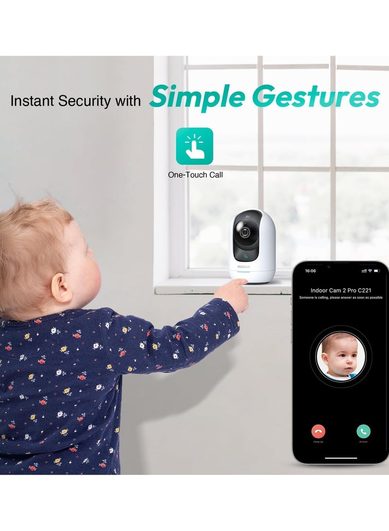 Botslab Indoor 5M Pan Tilt Zoom Smart Security Camera, AI Human and Motion Detection PTZ Indoor Camera for Home, 2-Way Audio and Night Vision for Baby, Pet, Elder, Compatible with Alexa - Image 4