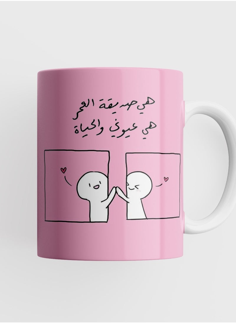فون بلانت كوب الأصدقاء مطبوع عليه عبارة هي صديقة العمر هي عيوني والحياة 