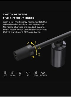 HOTO 20V Cordless Power Washer Pro – Portable 290 PSI Pressure Cleaner, 5-in-1 Nozzle, 2.5Ah Rechargeable Battery, USB-C Charging, 6M Hose, IPX6 Waterproof for Car, Patio, Garden, Outdoor Cleaning  - Image 4