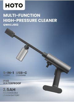 HOTO 20V Cordless Power Washer Pro – Portable 290 PSI Pressure Cleaner, 5-in-1 Nozzle, 2.5Ah Rechargeable Battery, USB-C Charging, 6M Hose, IPX6 Waterproof for Car, Patio, Garden, Outdoor Cleaning  - Image 1