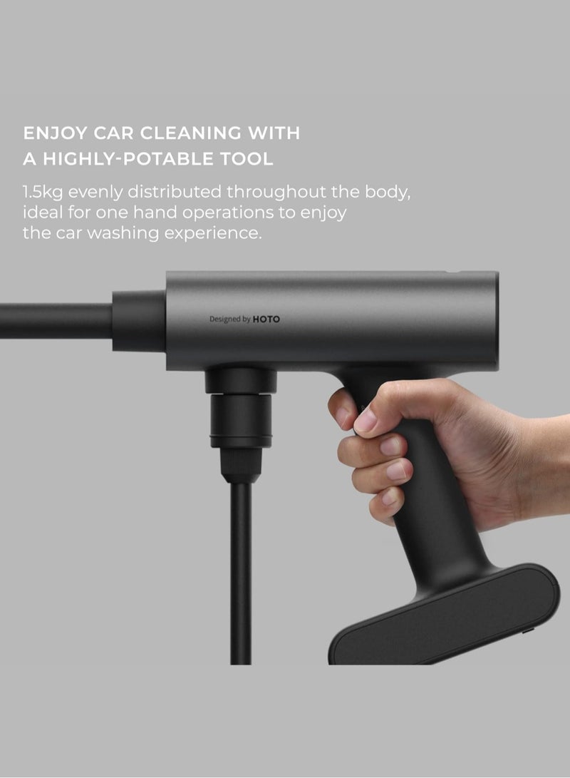 HOTO 20V Cordless Power Washer Pro – Portable 290 PSI Pressure Cleaner, 5-in-1 Nozzle, 2.5Ah Rechargeable Battery, USB-C Charging, 6M Hose, IPX6 Waterproof for Car, Patio, Garden, Outdoor Cleaning  - Image 2