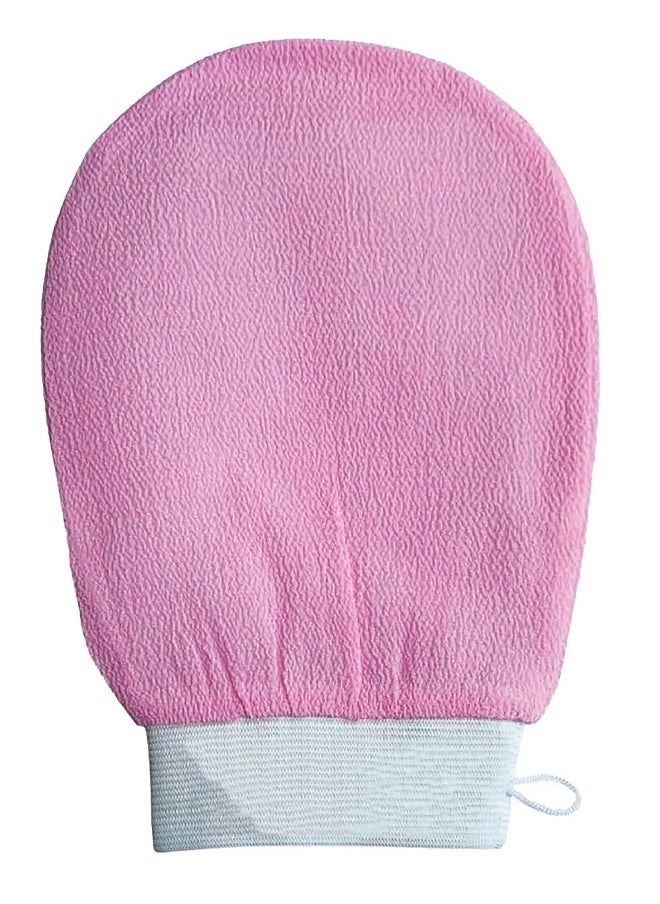 VOGMAX - Korean loofah for skin cleansing and exfoliation, along with a viscose shower glove in pink, perfect for enjoying a Moroccan bath experience at home. - Image 1
