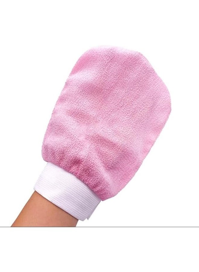 VOGMAX - Korean loofah for skin cleansing and exfoliation, along with a viscose shower glove in pink, perfect for enjoying a Moroccan bath experience at home. - Image 1