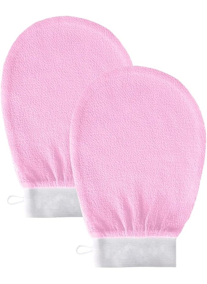 VOGMAX - Korean loofah for skin cleansing and exfoliation, along with a viscose shower glove in pink, perfect for enjoying a Moroccan bath experience at home. - Image 1