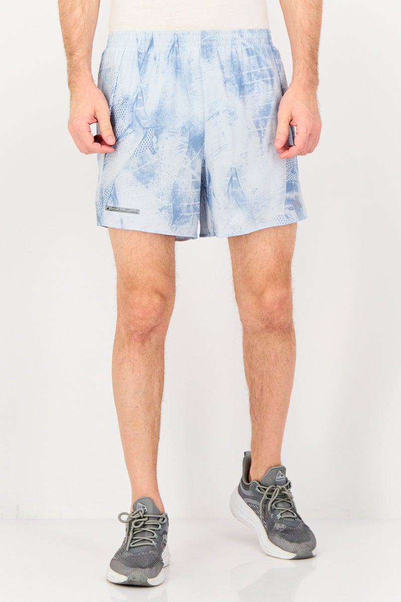 Adidas شورتات جري رياضية للرجال، مقاس مثالي، لون أزرق مغسول - Image 1