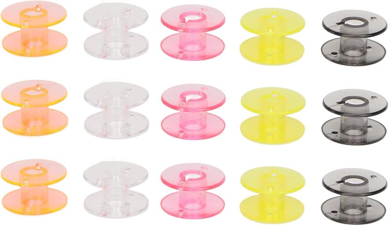 150Pcs Colorful Plastic Sewing Bobbins, Assorted Transparent Durable Bobbins for Machine and Hand Sewing, Multi - Color Thread Spools with Compact Storage for Home Craft - Image 4