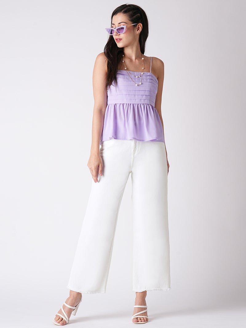 globus Globus Women White Wide Leg Mid-Rise Light Shade Clean Look Pure Cotton Frayed Jeans  - Image 5